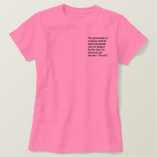 Gandhi & Humane Behandlung von Tieren Besticktes T-Shirt