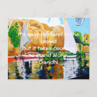 Gandhi inspirierend Zitat-Zitat über Mut Postkarte