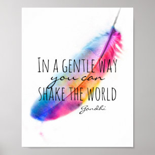 Gandhi inspirierendes Zitat-Poster mit Feder Poster