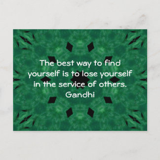 Gandhi-inspirierendes Zitat zur Selbsthilfe Postkarte
