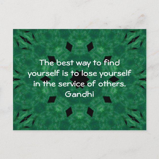 Gandhi-inspirierendes Zitat zur Selbsthilfe Postkarte (Vorderseite)