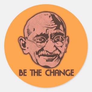 Gandhi ist die Änderung Runder Aufkleber