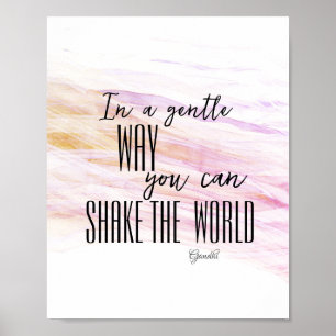 Gandhi positive Zitat Aquarelltextart Poster