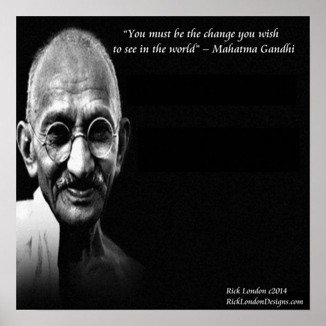 Gandhi sei das Zitat-Poster zur Veränderung der We Poster (Vorne)