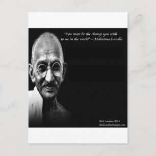 Gandhi Seien Sie die Veränderung Weisheitszitat Postkarte