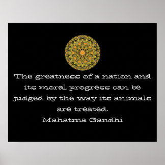 Gandhi Tierrechte vegan vegetarische Zitat Poster