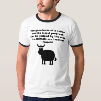 Gandhi Tierrechte zitieren schwarzen Stier T-Shirt