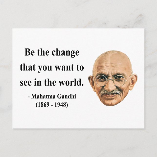 Gandhi Zitat 1b Postkarte (Vorderseite)