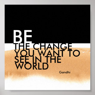 Gandhi Zitat Poster ist die Veränderung des Aquare