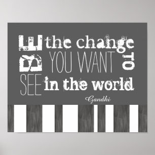 Gandhi Zitat Poster ist die Wandkunst auf grau