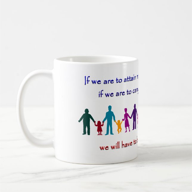 Gandhi Zitat-Tasse Kaffeetasse (Links)
