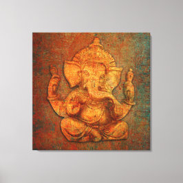 Ganesh auf einem Stein-Hintergrund Leinwanddruck