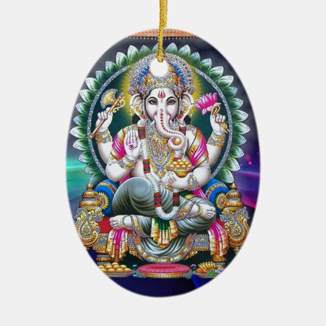 GANESH AURA-SEGEN KERAMIK ORNAMENT (Vorne)