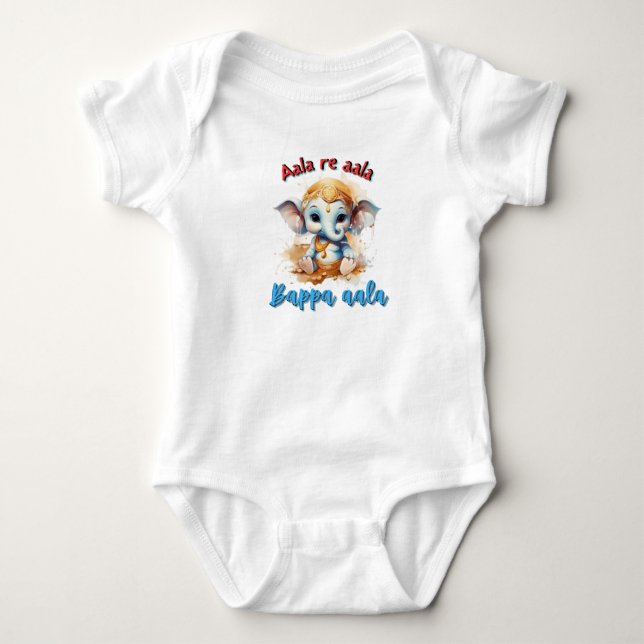 Ganesh baby Bodysuit l Ganesh Indian Festival Baby Strampler (Vorderseite)