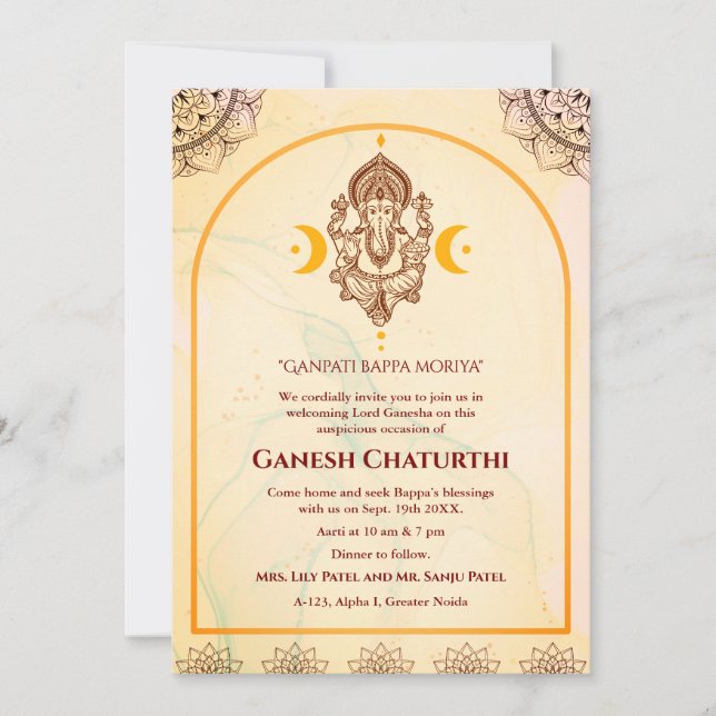 Ganesh Chaturthi Puja Einladung (Vorderseite)