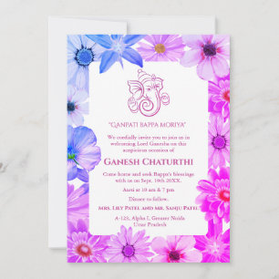 Ganesh Chaturthi Puja Floral Einladung