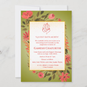 Ganesh Chaturthi Puja Floral Einladung