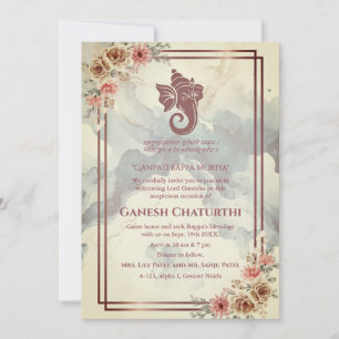 Ganesh Chaturthi Puja Floral Einladung