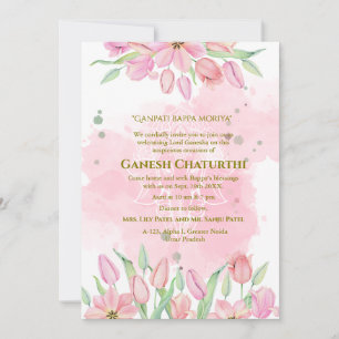 Ganesh Chaturthi Puja Floral Einladung