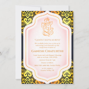 Ganesh Chaturthi Puja Golden Einladung
