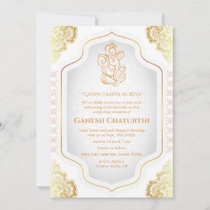 Ganesh Chaturthi Puja Golden Einladung