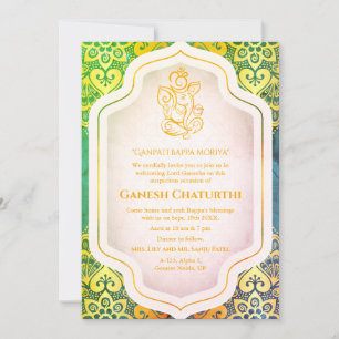 Ganesh Chaturthi Puja Golden Einladung