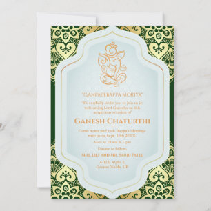 Ganesh Chaturthi Puja Golden Einladung