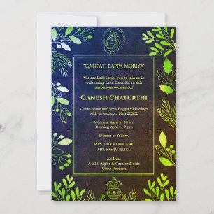 Ganesh Chaturthi Puja Golden Elements Einladung