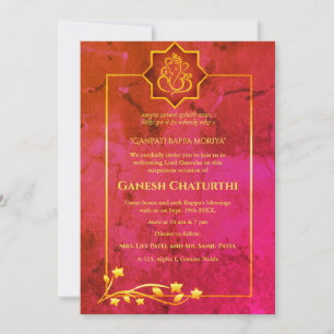 Ganesh Chaturthi Puja Royal Golden Einladung