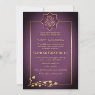 Ganesh Chaturthi Puja Royal Golden Einladung
