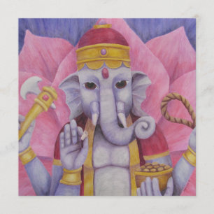 Ganesh Einladung oder flache Karte