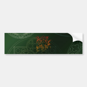 Ganesh Elefant-Mandala-orange grünes Yoga Asien Autoaufkleber