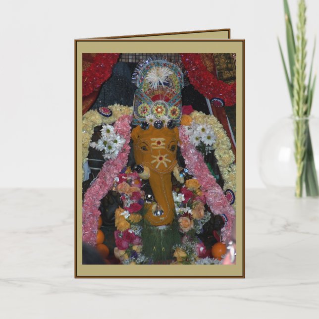 Ganesh Foto Diwali Karte - Porträt (Vorderseite)