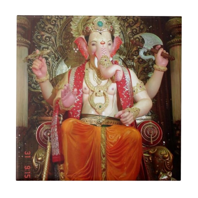 Ganesh Ganesha asiatischer Elefant-Gottheit Fliese (Vorderseite)