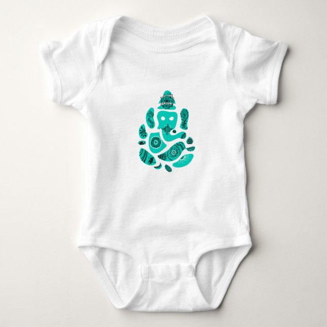Ganesh Ganesha Diety Elephant Baby Jersey Strampler (Vorderseite)