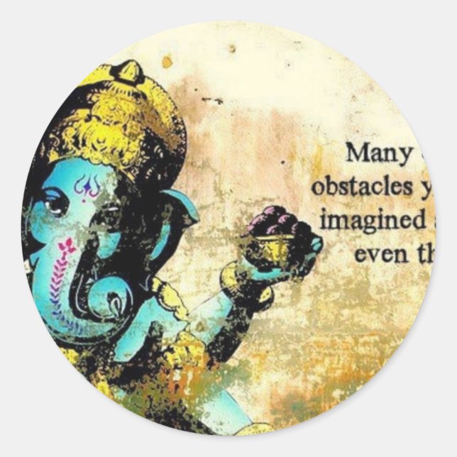 Ganesh Ganesha Hindu India Asian Elephant Deity Runder Aufkleber (Vorderseite)