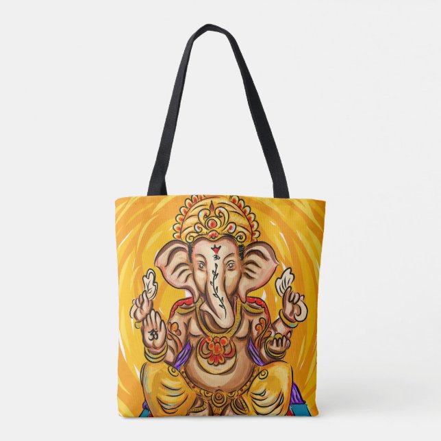 Ganesh ganz über DruckTasche Tasche (Rückseite)