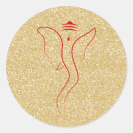 Ganesh Gold Runder Aufkleber
