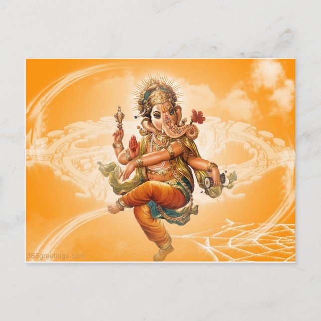 GANESH HINDU GOD POSTKARTE (Vorderseite)