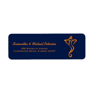 Ganesh Hindu Mariage indien Étiquettes de adresse