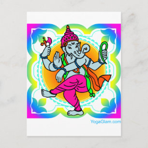 Ganesh in Rainbow farbiges Design Postkarte