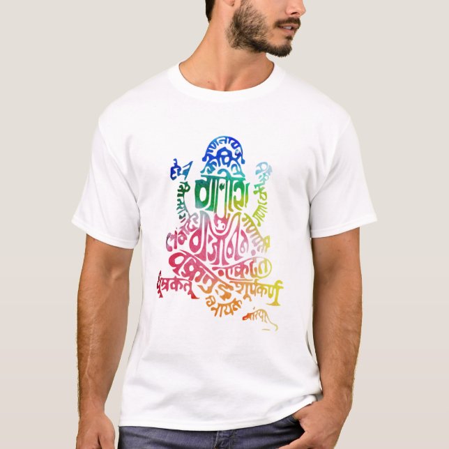 Ganesh Mantra Aquarell Tshirt (Vorderseite)