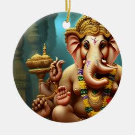 Ganesh nimmt eine Selfie Keramik Ornament