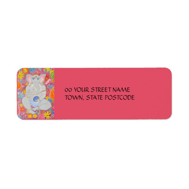 Ganesh pink Return Address Label (Vorne)