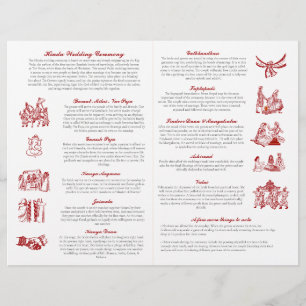 Ganesh Red Hindu Hochzeitsfeier Folded Program