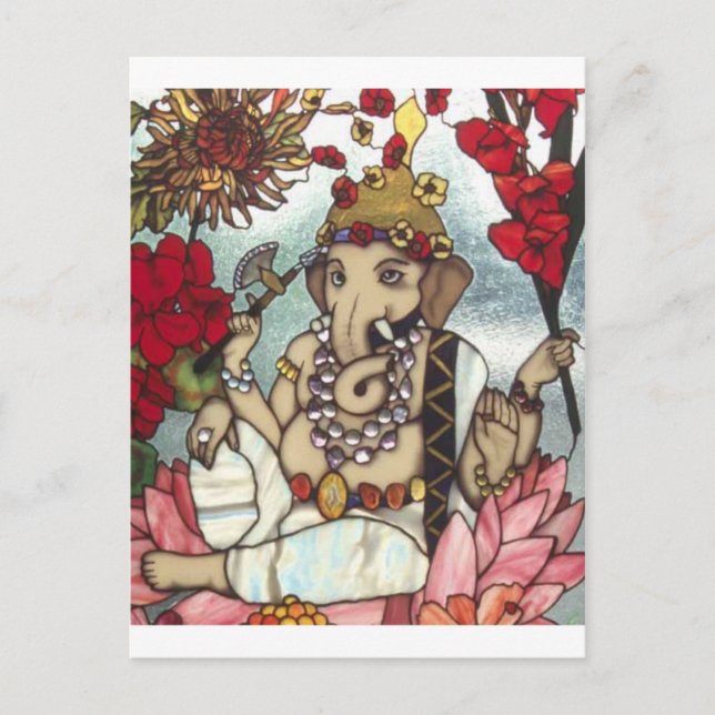 GANESH STAINED GLASS 12 FEB 2014.jpg Postkarte (Vorderseite)