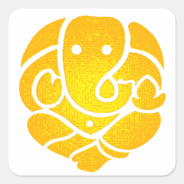 GANESH SUN SHINES QUADRATISCHER AUFKLEBER (Vorderseite)