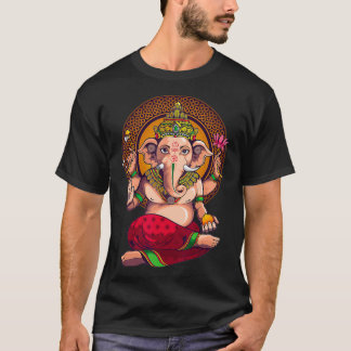 Ganesh Symbol Yoga Hindu Men Women Meditation Gesc T-Shirt