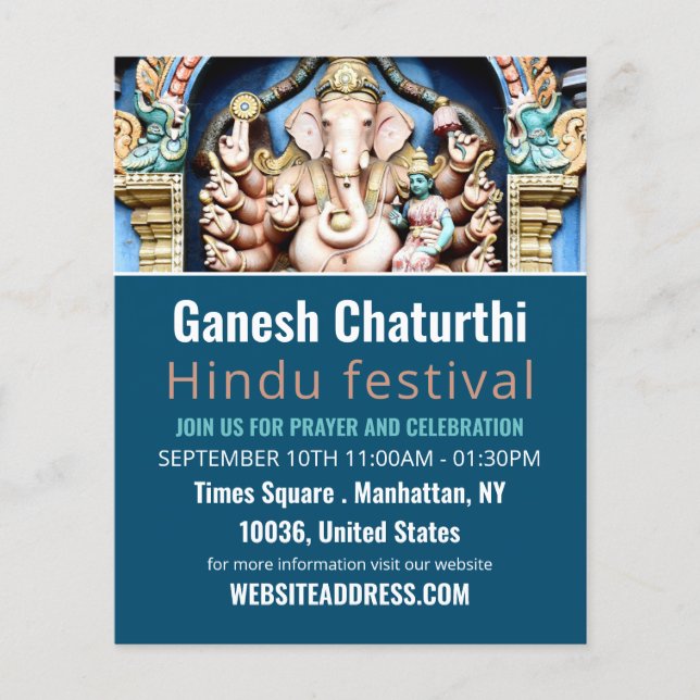 Ganesh the Hindu God, Hindu Event Advertising Flyer (Vorne)