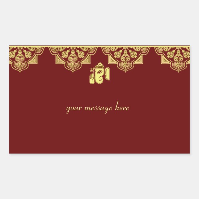 Ganesh Wedding Stickers (Vorderseite)